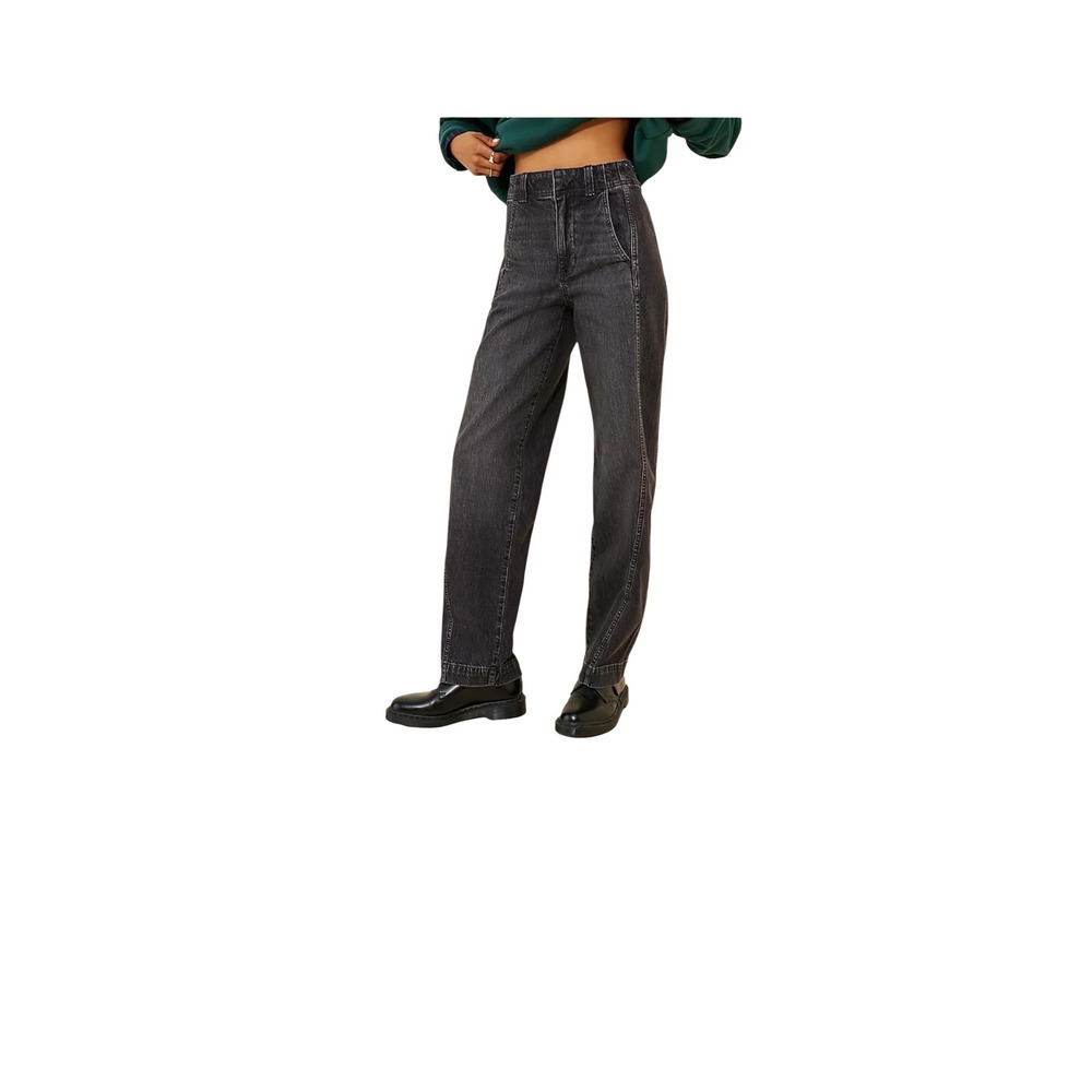Madewell Tapered Denim Trousers Womens 28 Black‎ New Seam Detail NS964